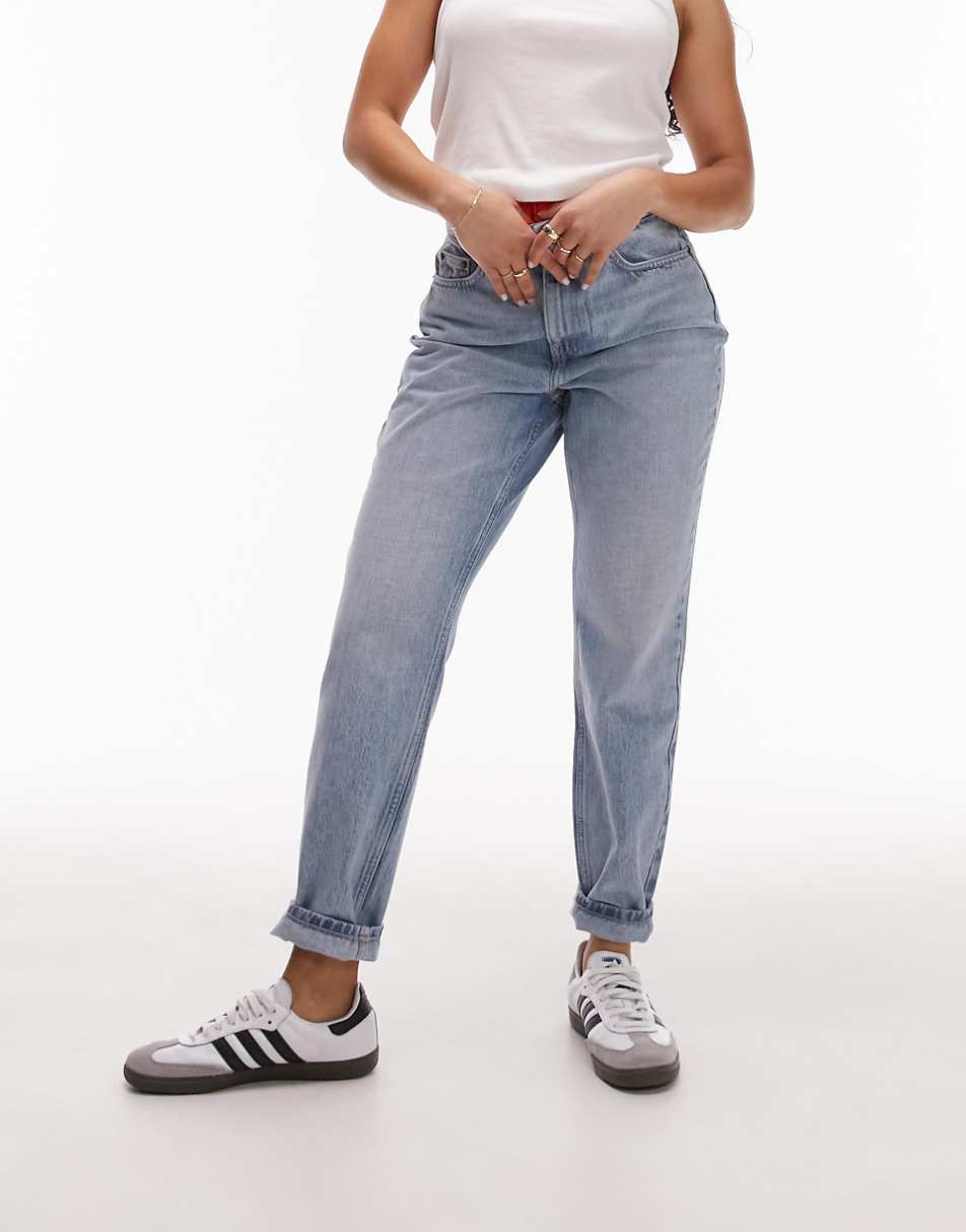 Topshop Hourglass Original high rise Mom jeans in bleach