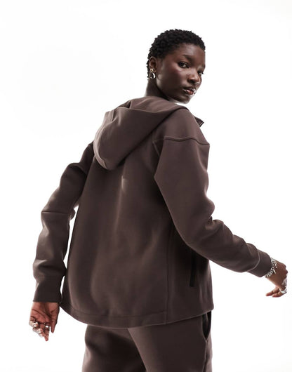 Nike Tech Fleece full zip hoodie in baroque brown