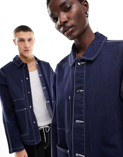 Nike Life Unisex chore jacket in dark blue