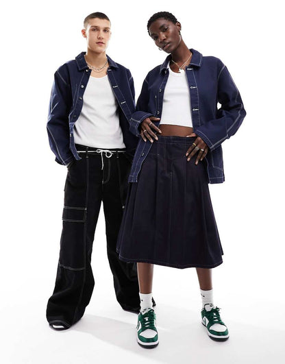 Nike Life Unisex chore jacket in dark blue
