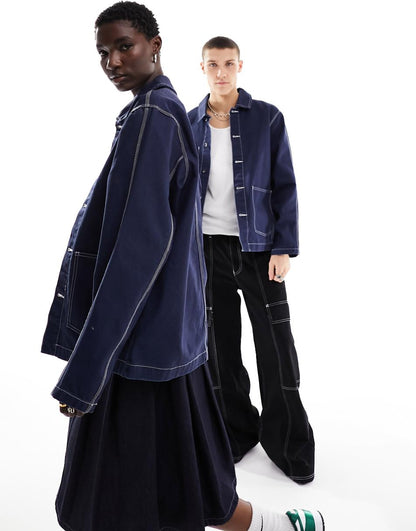 Nike Life Unisex chore jacket in dark blue