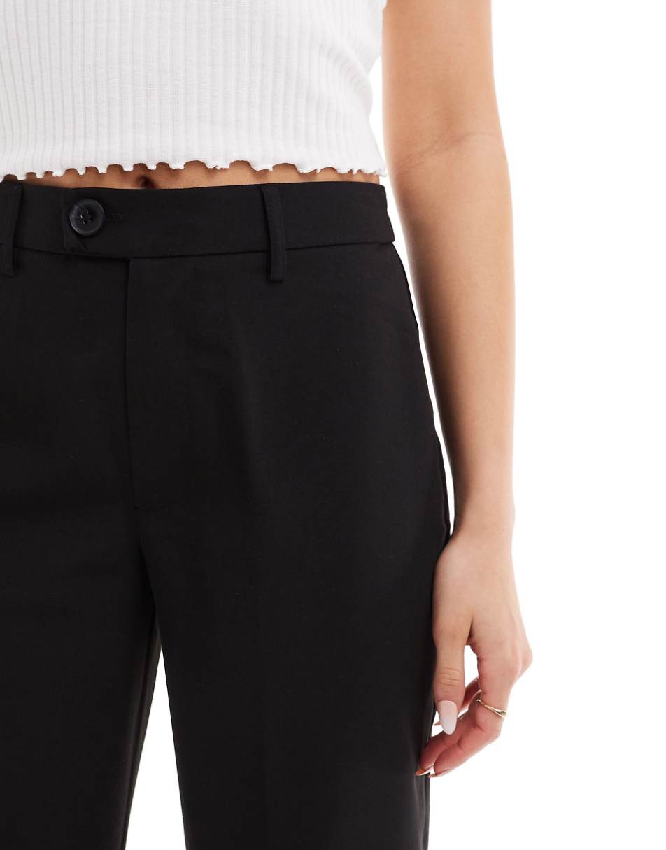 Stradivarius tailored straight leg pants in black