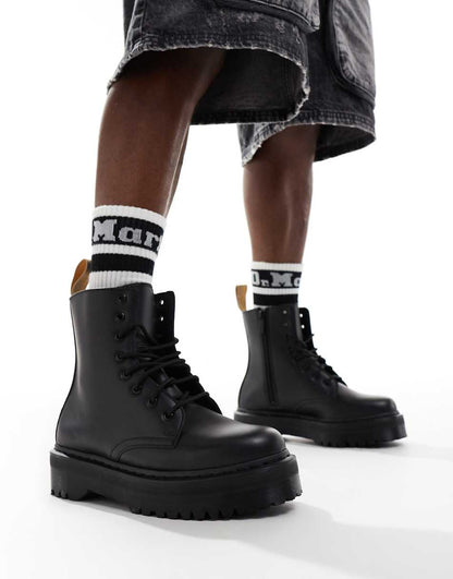 Dr Martens Vegan Jadon II mono boots in black felix rub off