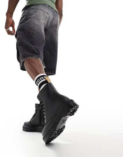 Dr Martens Vegan Jadon II mono boots in black felix rub off