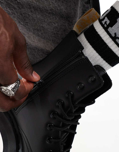 Dr Martens Vegan Jadon II mono boots in black felix rub off