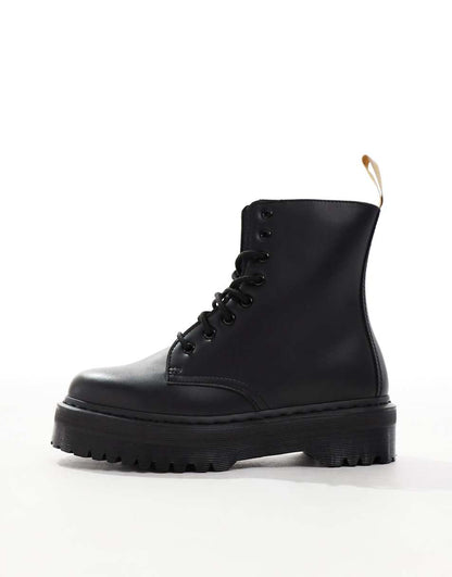 Dr Martens Vegan Jadon II mono boots in black felix rub off