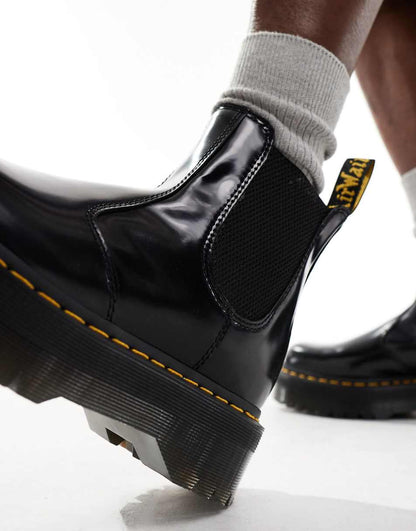 Dr Martens 2976 Quad chelsea boots in black polished smooth leather