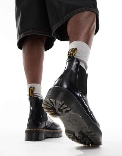 Dr Martens 2976 Quad chelsea boots in black polished smooth leather