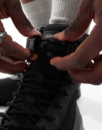Dr Martens Combs Tech 8 tie boots in black leather