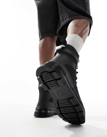 Dr Martens Combs Tech 8 tie boots in black leather