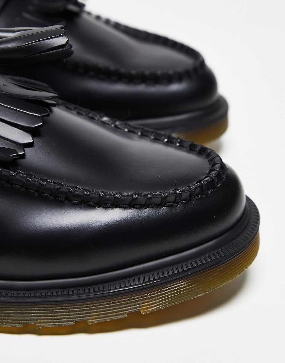 Dr Martens Adrian tassel loafers in black polished smooth leather