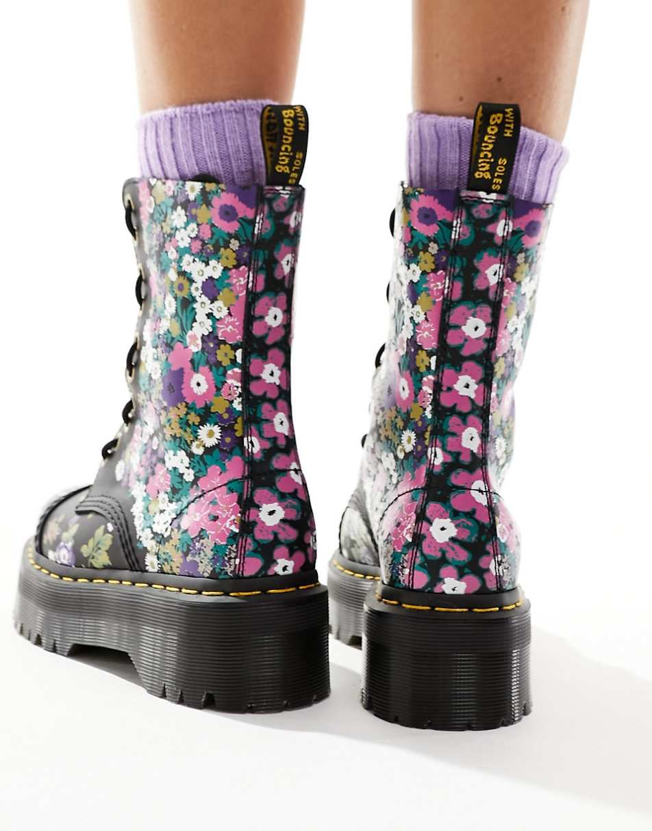 Dr Martens Sinclair platform boots in floral print leather