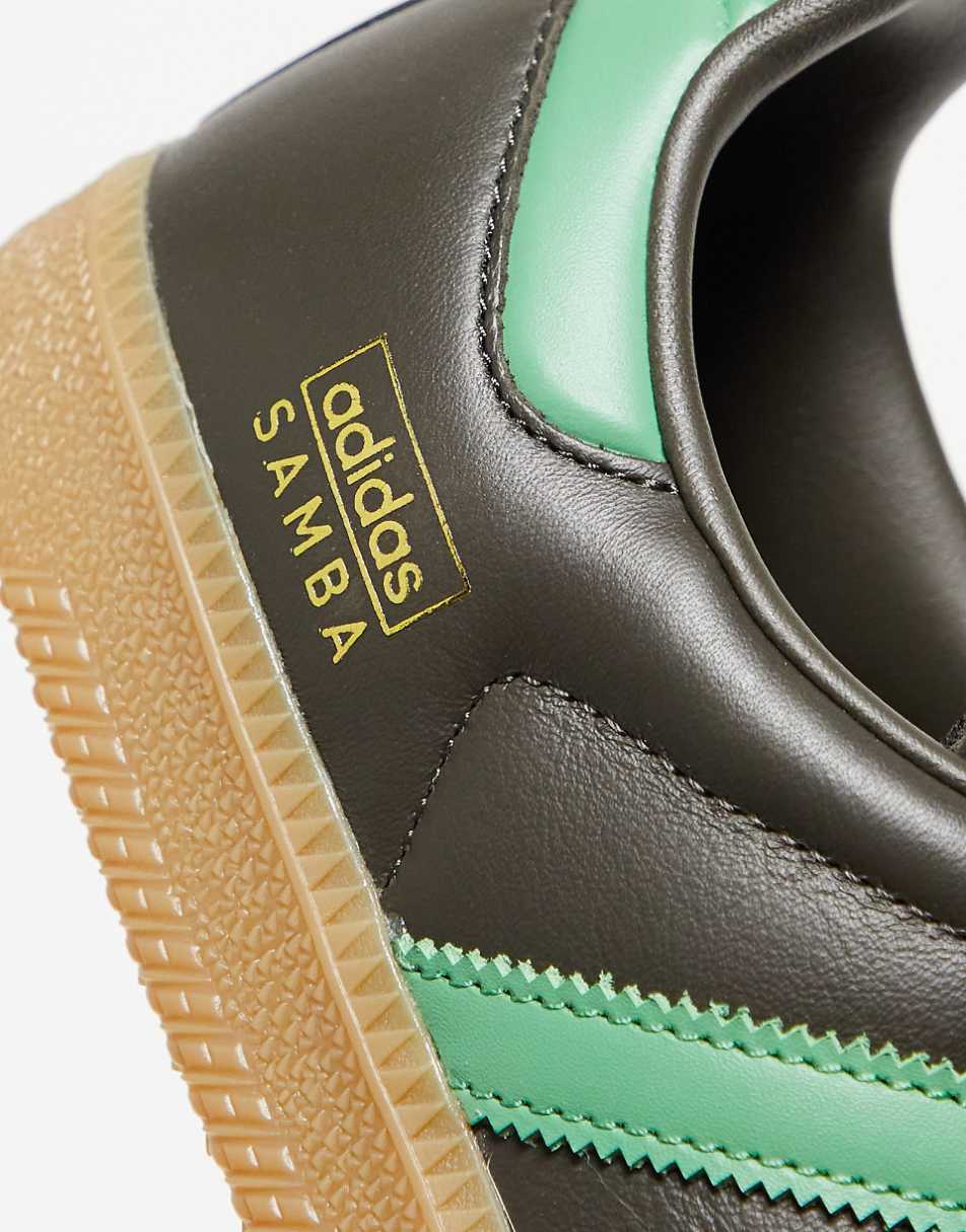 adidas Originals Samba sneakers in dark olive and green