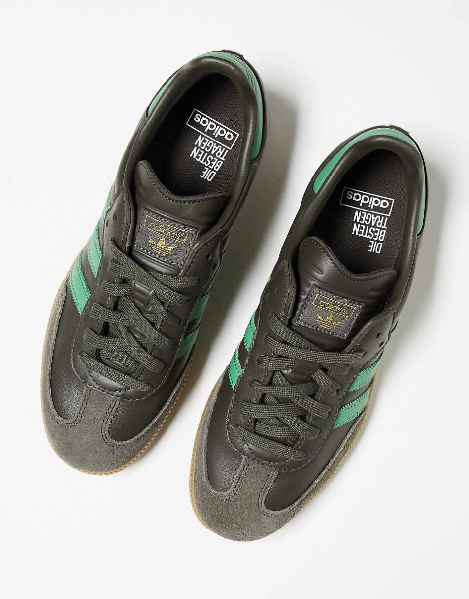 adidas Originals Samba sneakers in dark olive and green