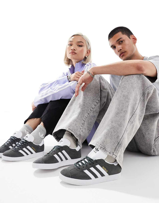 adidas Originals Gazelle sneakers in gray and white