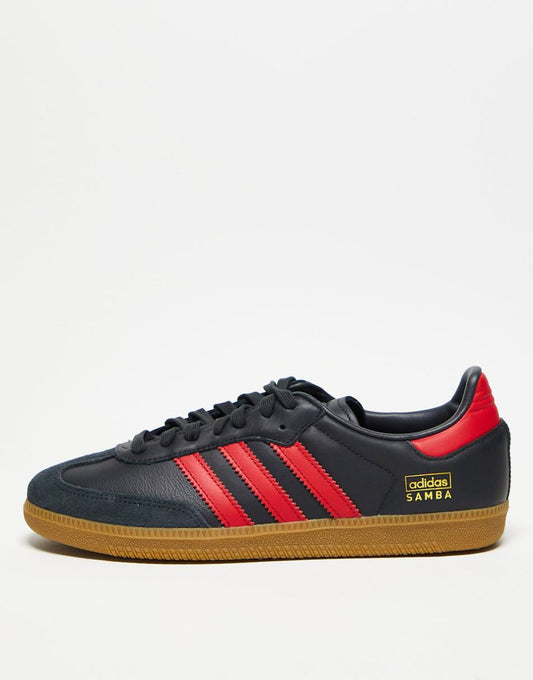 adidas Originals Samba sneakers in black and red