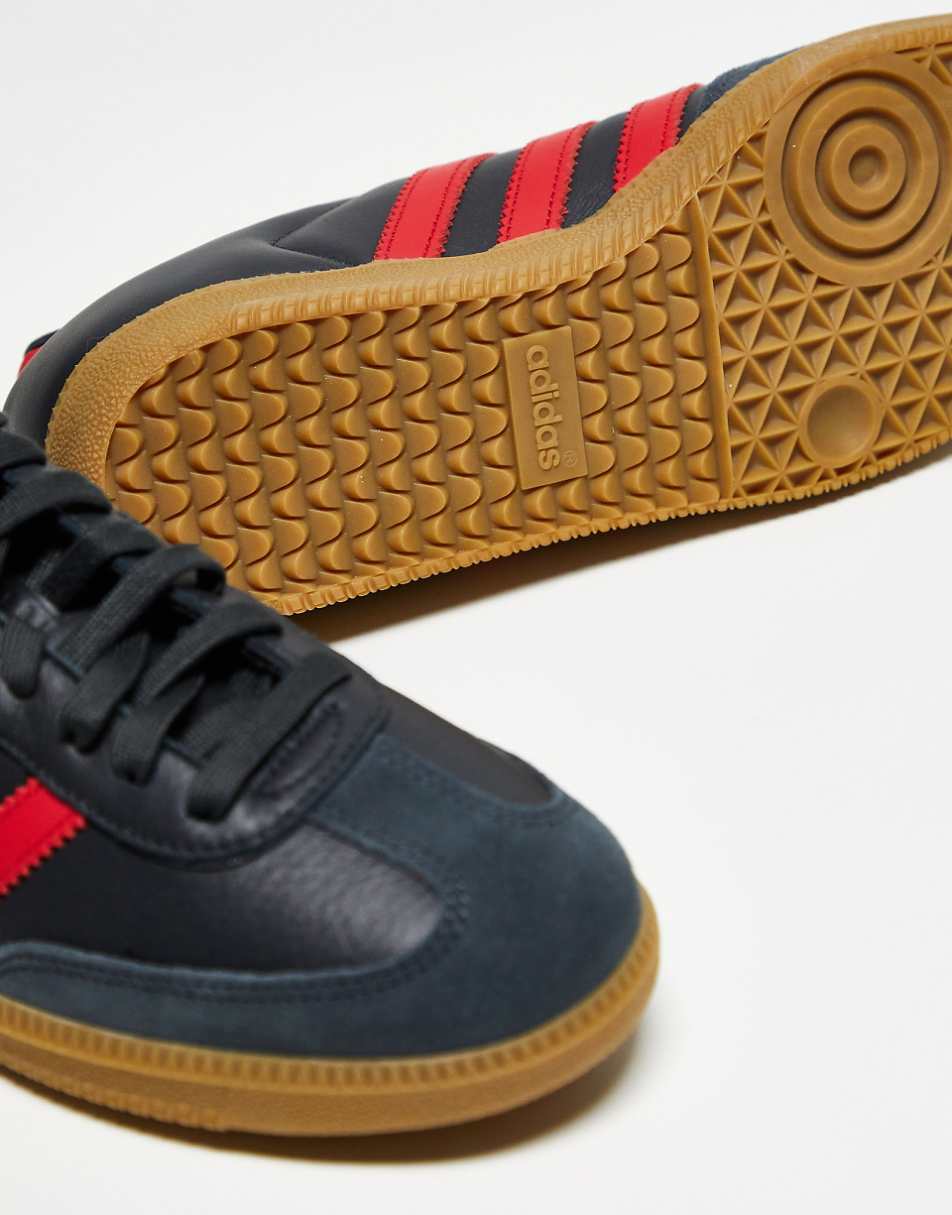 adidas Originals Samba sneakers in black and red