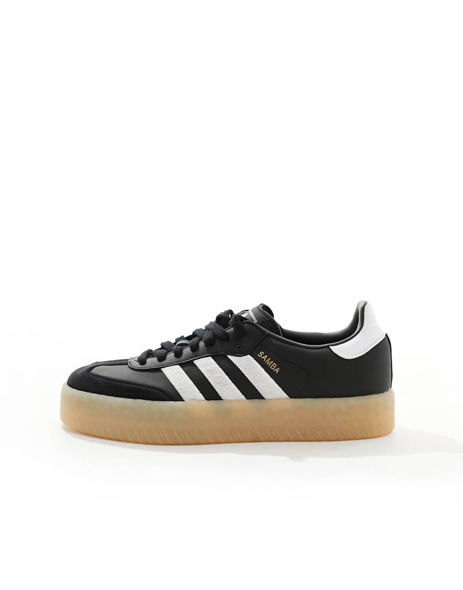 adidas Originals Sambae sneakers with rubber sole in black and white