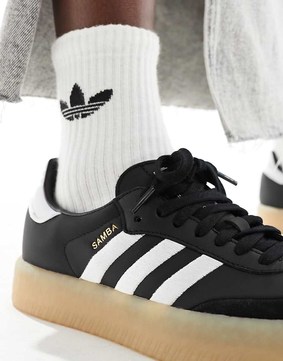 adidas Originals Sambae sneakers with rubber sole in black and white