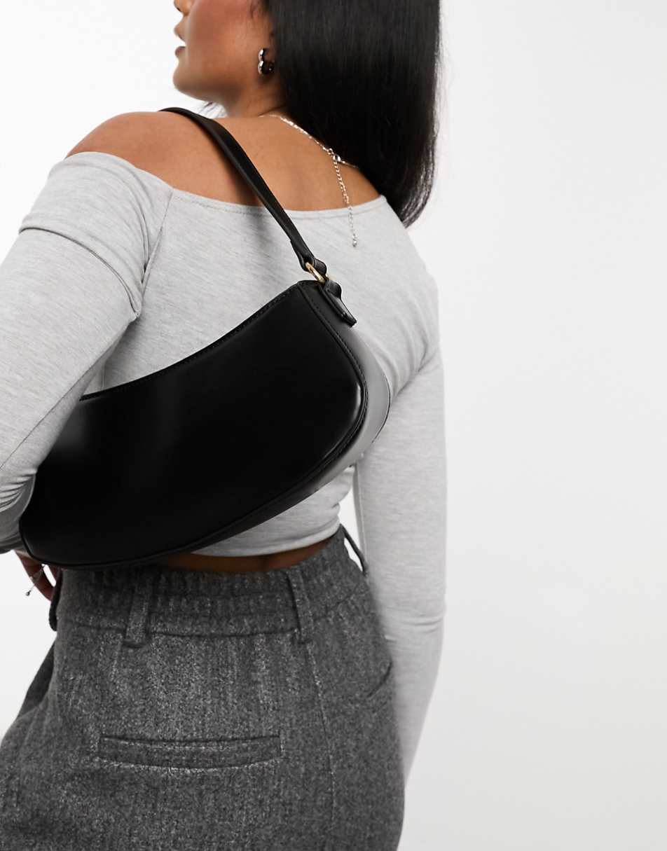 ASOS DESIGN curved base shoulder bag in black