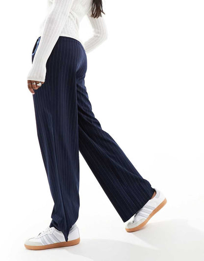 Cotton On relaxed suit pants in navy pinstripe