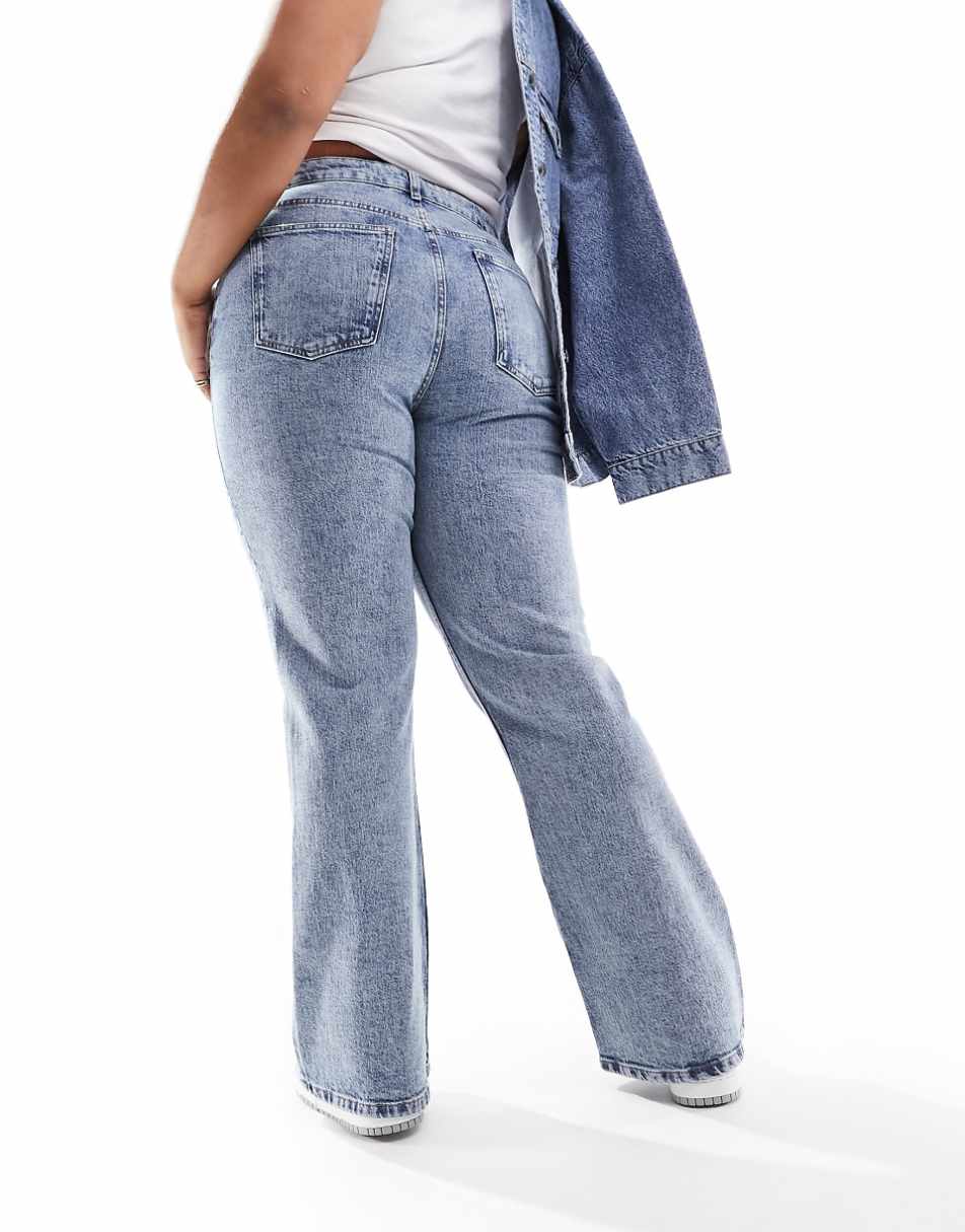 ASOS DESIGN Curve flared jeans in light blue