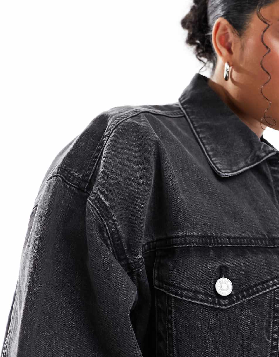 ASOS DESIGN Curve oversized 90s denim jacket in black wash