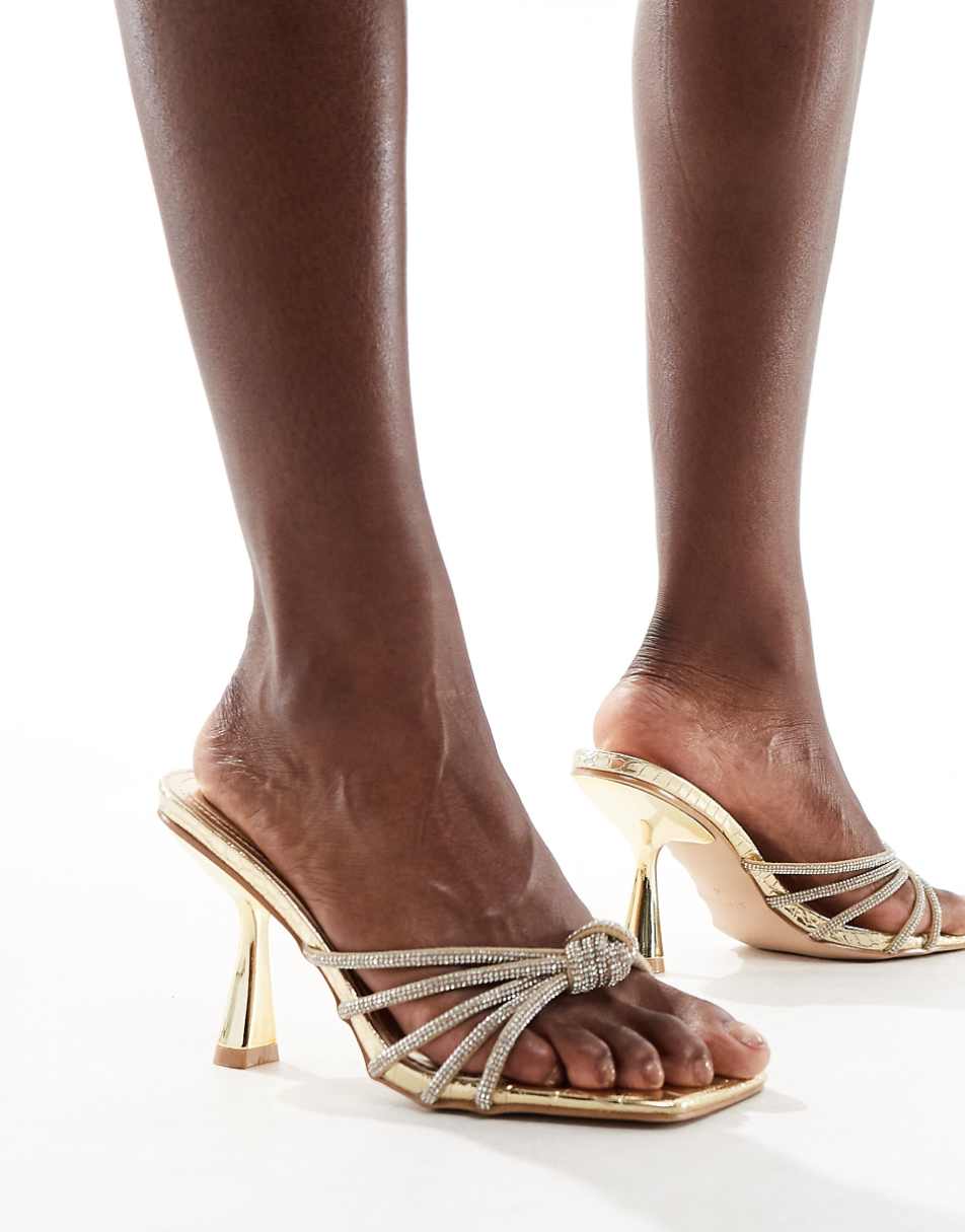 SIMMI London Estelleah embellished heeled mules in gold