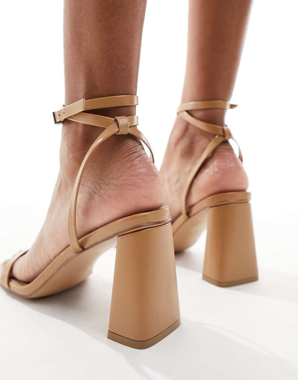 Simmi London Wide Fit Bia strappy block heeled sandal in beige