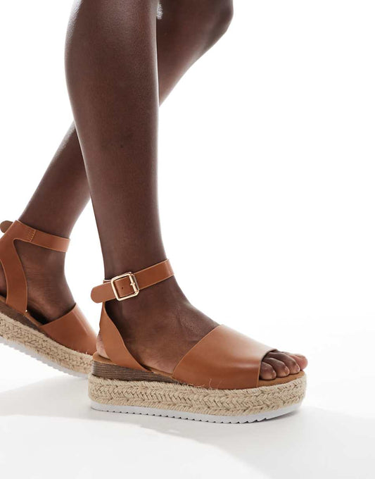 Truffle Collection flatform espadrilles in tan