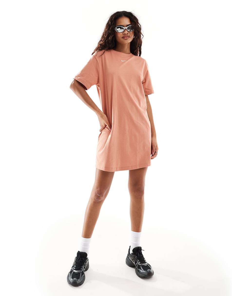 Nike Essentials T-shirt dress in orange