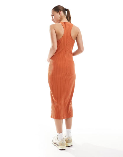 Nike Chill Knit midi dress in orange