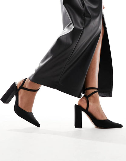 ASOS DESIGN Paige high block heels in black