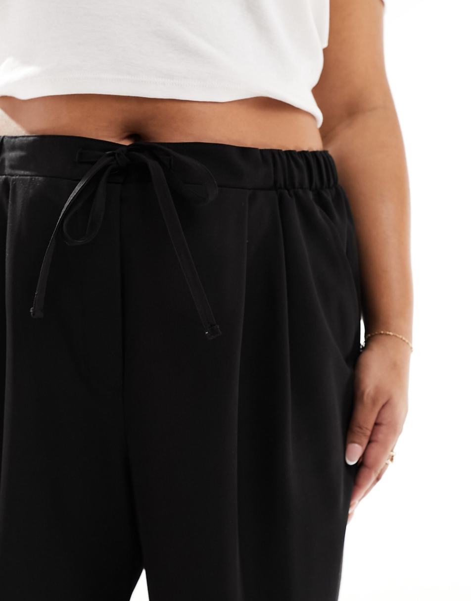 ASOS DESIGN Curve tailored pull on pants in black