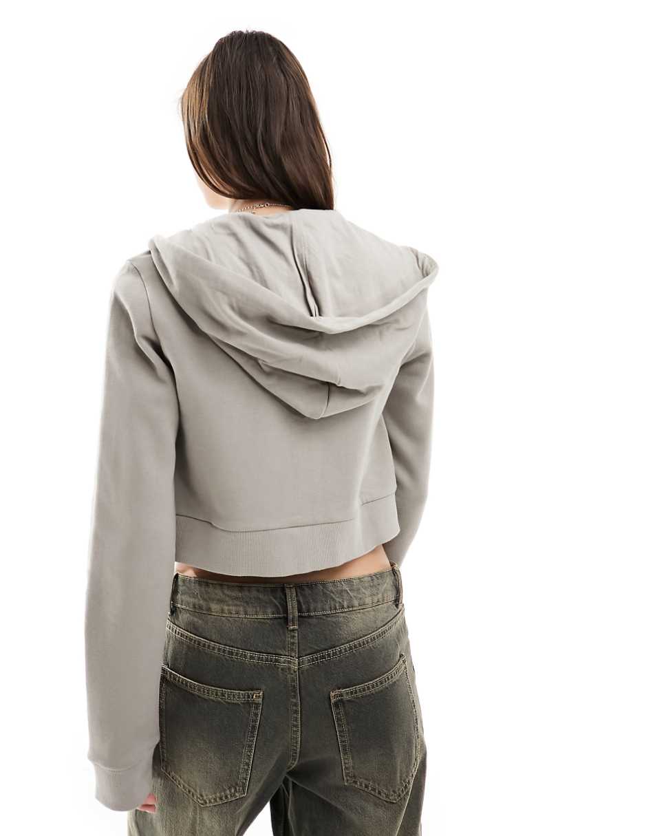 Reclaimed Vintage shrunken hoodie in gray