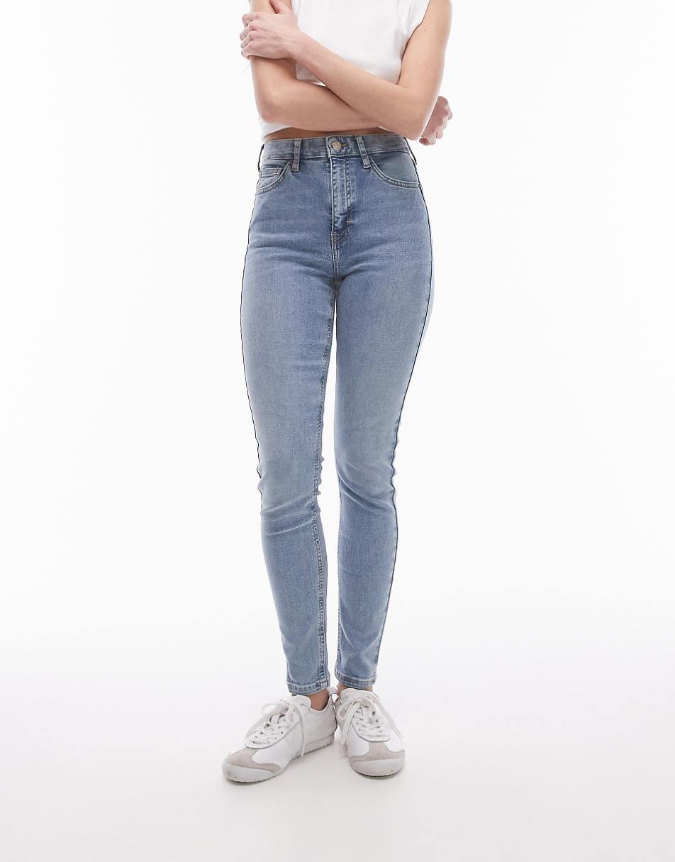 Topshop high rise Jamie jeans in bleach