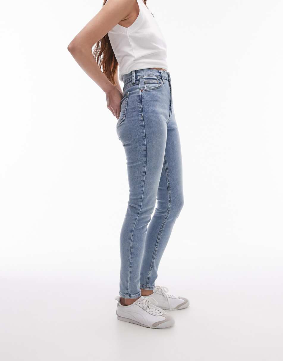 Topshop high rise Jamie jeans in bleach