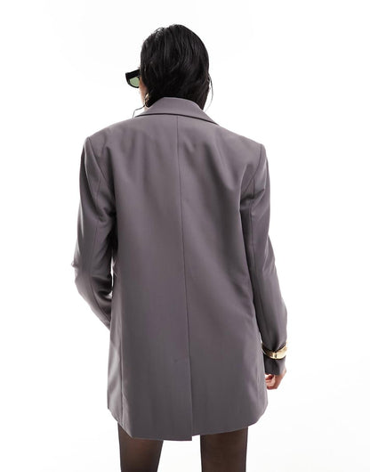 ASOS DESIGN single breasted blazer in gray
