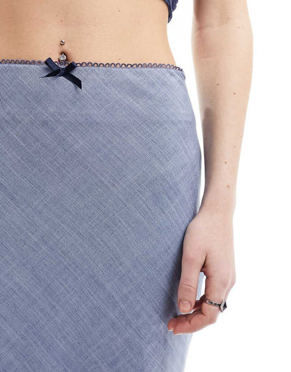 Emory Park slip maxi skirt in chambray