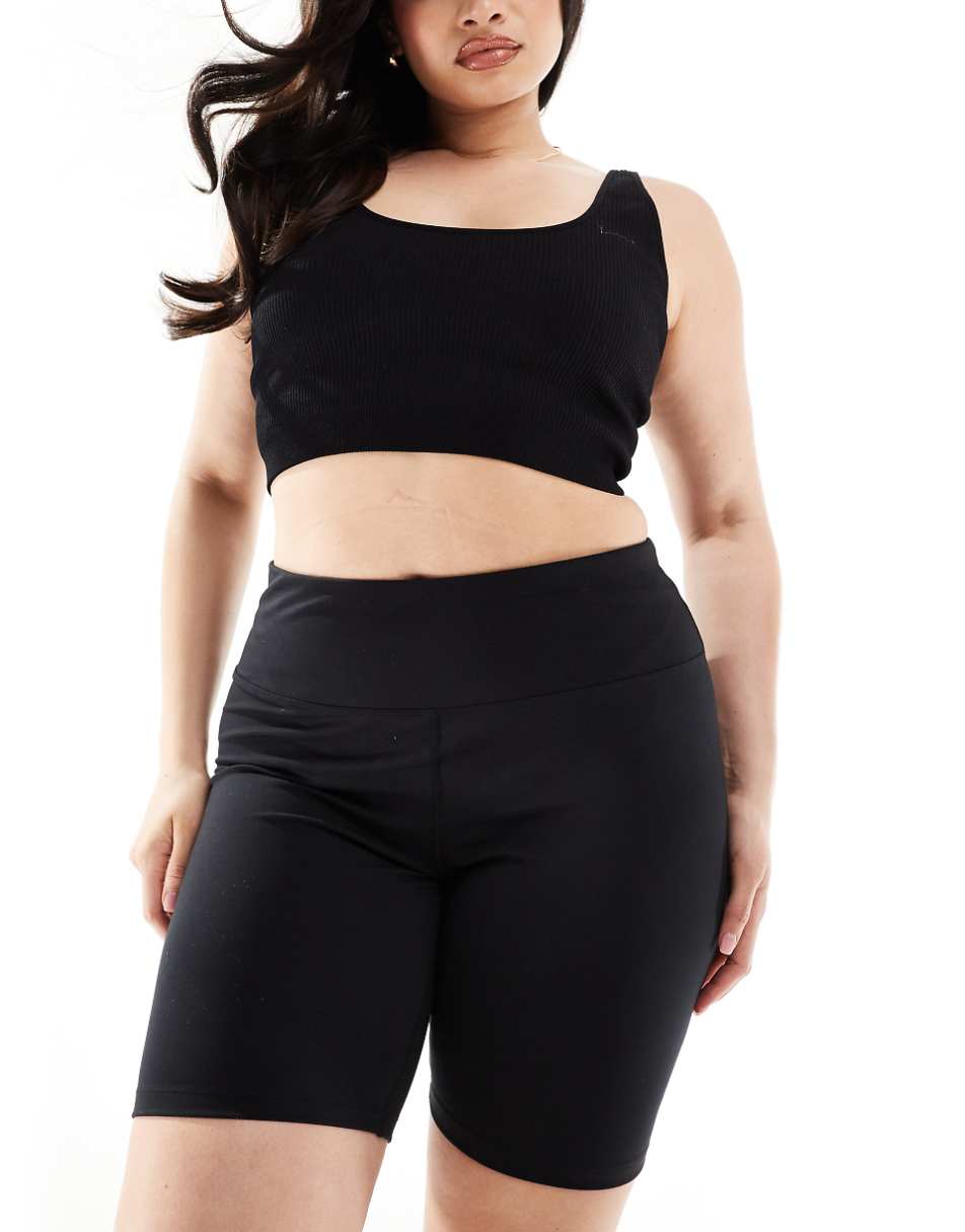 ASOS 4505 Curve Icon 8 inch soft touch legging shorts in black