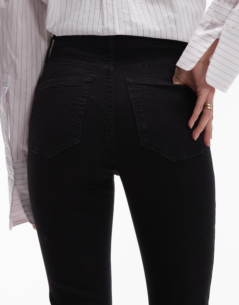 Topshop high rise Jamie flare jeans in black