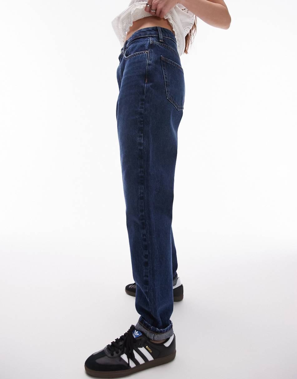 Topshop Original mom jeans in rich blue