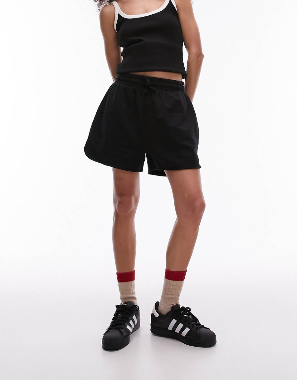 Topshop sweat shorts in black