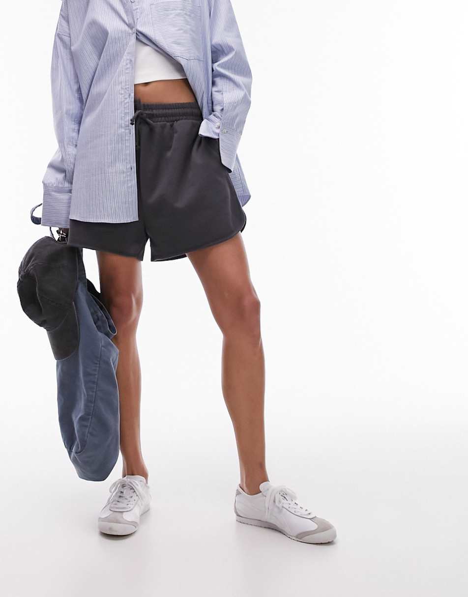 Topshop sweat shorts in slate