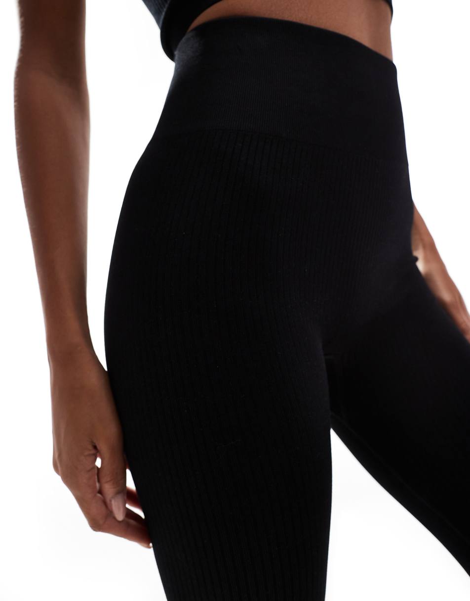 ASOS 4505 Icon seamless ribbed gym leggings in black