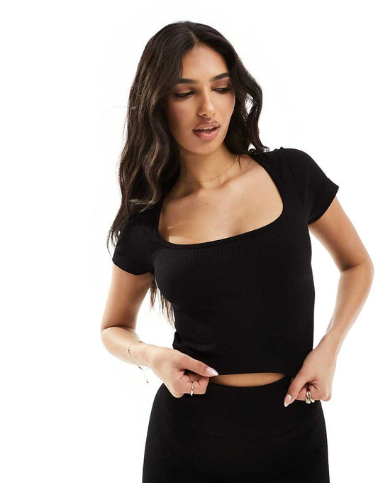 ASOS 4505 Icon seamless rib performance t-shirt in black