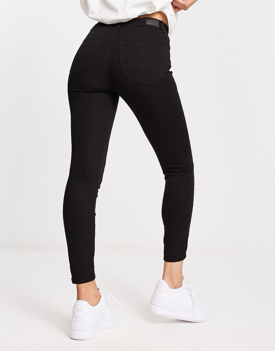 Pull&Bear super skinny high waist jeans in black