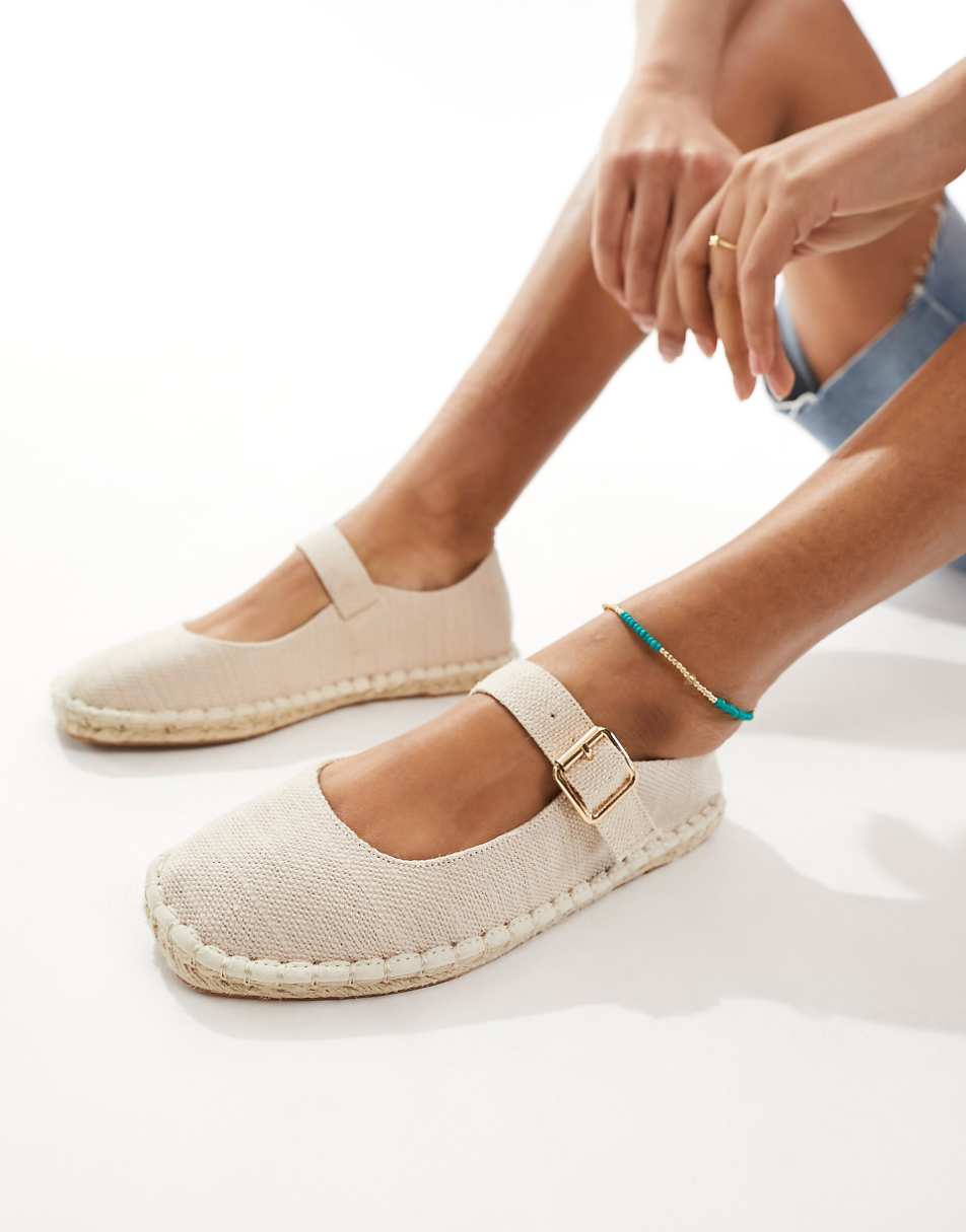 ASOS DESIGN Juliette Mary Jane espadrilles in natural