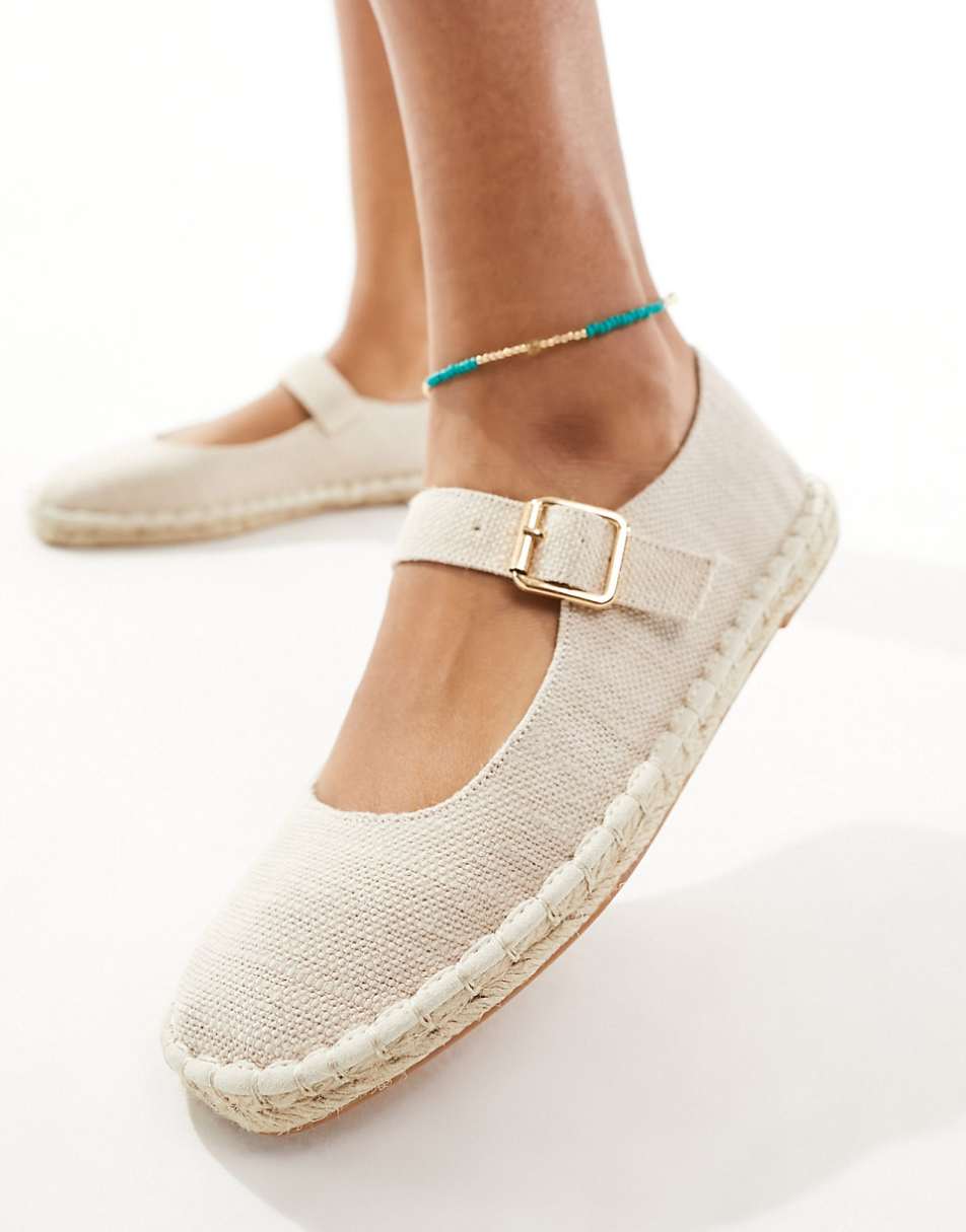 ASOS DESIGN Juliette Mary Jane espadrilles in natural