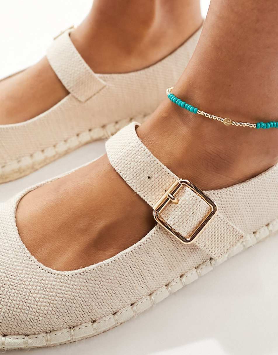 ASOS DESIGN Juliette Mary Jane espadrilles in natural